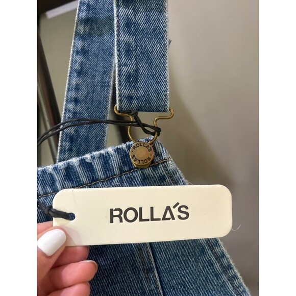 Rolla's Mirage High Waist Overall Shorts Mid Vintage Blue Womens Size 24 - Picture 10 of 10